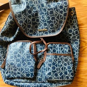 Ck Calvin Klein back bag pvc material leather trim